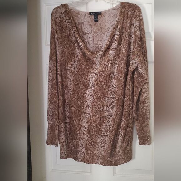 INC international Woman animal print long sleeves top 2X - Picture 1 of 5